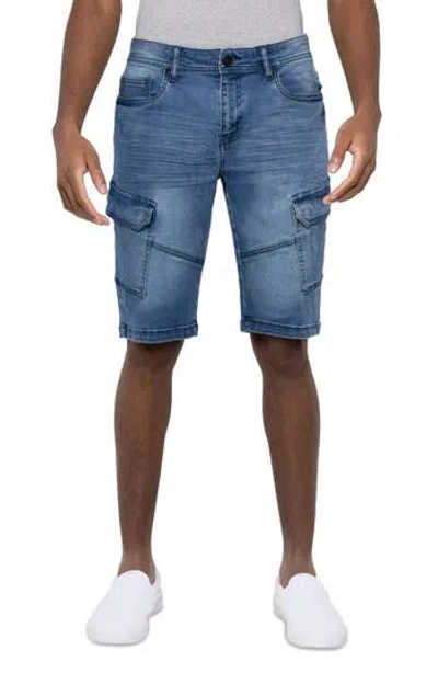 X-ray Xray Denim Cargo Shorts In Medium Blue