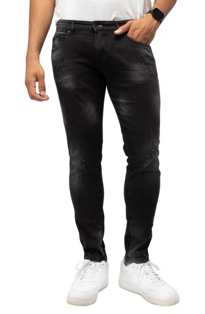X-ray Distressed Skinny Jeans In Black Stone