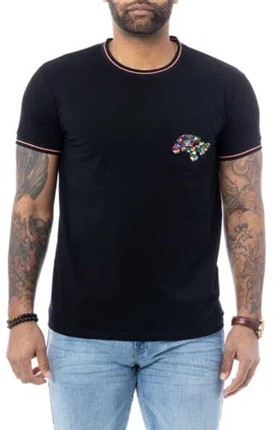X-ray Xray Embroidered Pocket T-shirt In Black