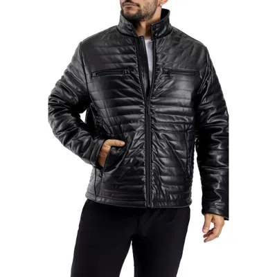 X-ray Xray Faux Fur Lining Quilted Faux Leather Jacket In Black