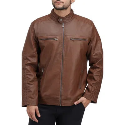 X-ray Xray Faux Leather Moto Jacket In Brown