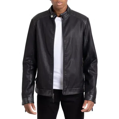 X-ray Xray Faux Leather Racing Jacket In Black