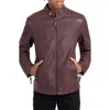 X-ray Xray Faux Leather Racing Jacket In Burgundy