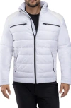 X-ray Xray Faux Leather Trim Puffer Jacket In White