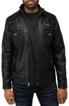 X-ray Xray Faux Leather Utility Jacket In Black