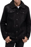 X-ray Xray Faux Shearling Lined Trucker Jacket In Black