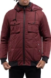 X-ray Xray Hooded Puffer Jacket In Burgundy