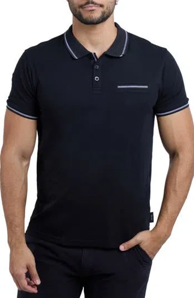 X-ray Xray Jacquard Polo In Black/white