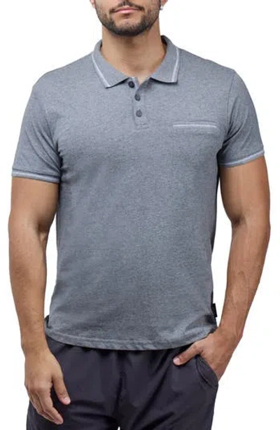 X-ray Xray Jacquard Polo In Charcoal/white