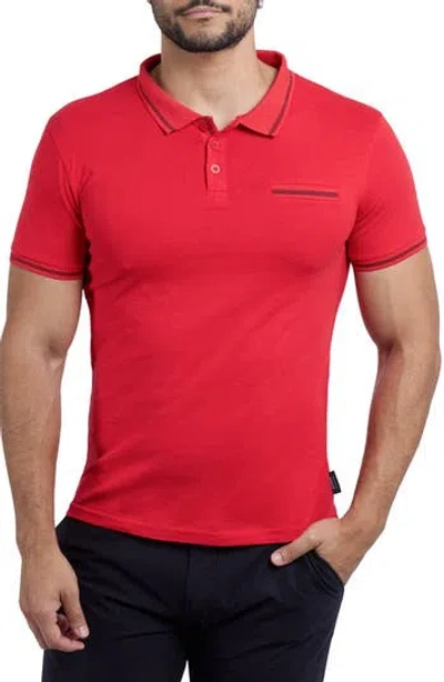 X-ray Xray Jacquard Polo In Red/navy