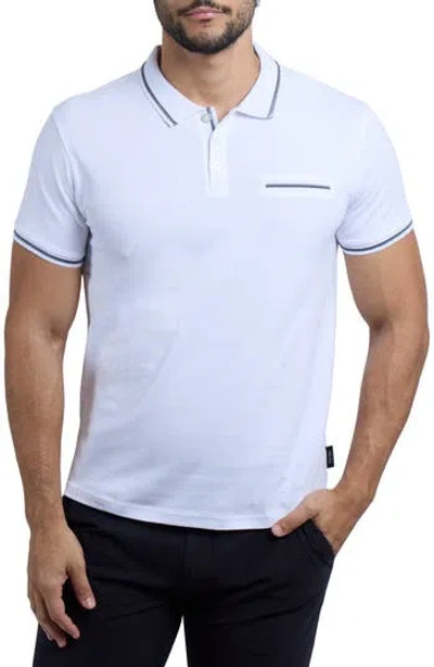 X-ray Xray Jacquard Polo In White/black