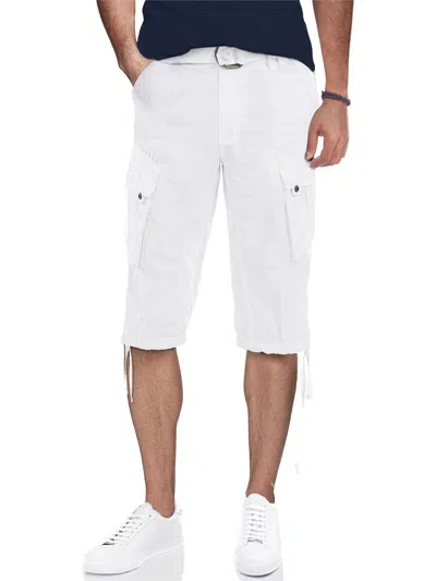 Xray Jeans Mens Cargo Belted Capri Pants In White