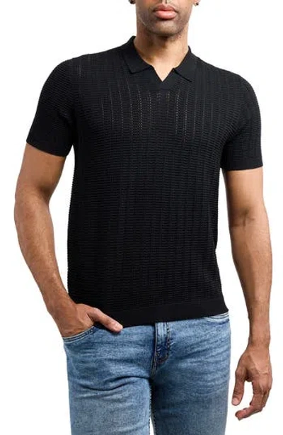 X-ray Xray Johnny Collar Knit Polo In Black
