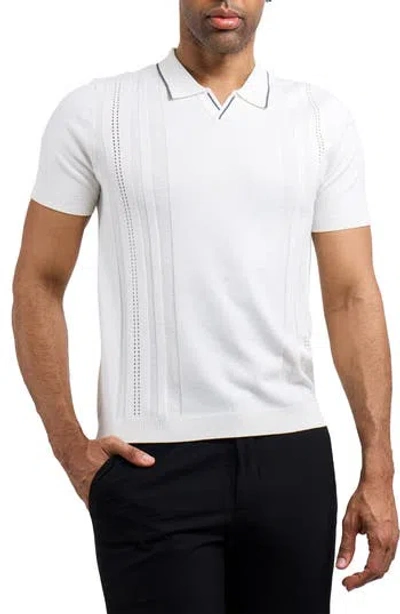 X-ray Xray Johnny Collar Knit Polo Sweater In White