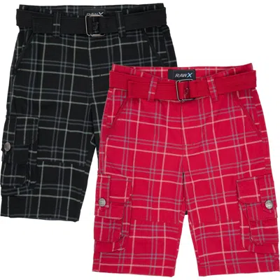 X-ray Xray Kids' 2-pack Belted Twill Cargo Shorts In Black