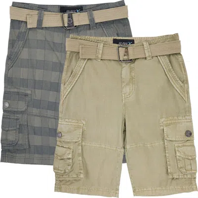 X-ray Xray Kids' 2-pack Belted Twill Cargo Shorts In Multi