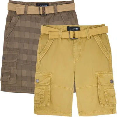X-ray Xray Kids' 2-pack Belted Twill Cargo Shorts In Multi