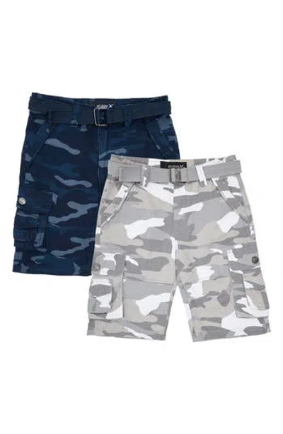 X-ray Xray Kids' 2-pack Belted Twill Cargo Shorts In Multi