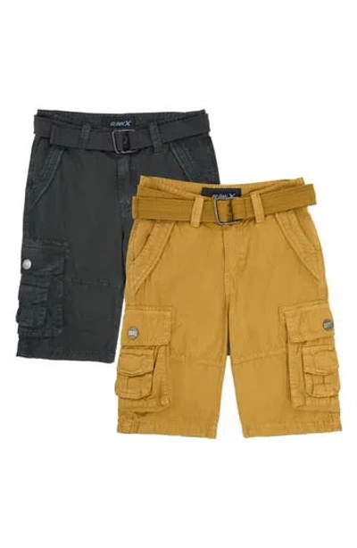 X-ray Xray Kids' 2-pack Belted Twill Cargo Shorts In Multi