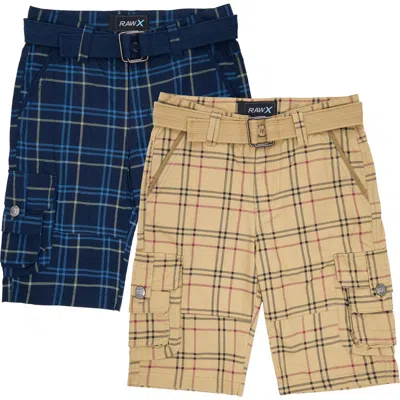 X-ray Xray Kids' 2-pack Belted Twill Cargo Shorts In Multi