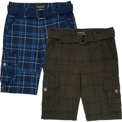 X-ray Xray Kids' 2-pack Belted Twill Cargo Shorts In Multi