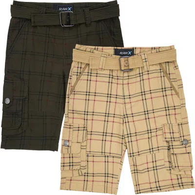 X-ray Xray Kids' 2-pack Belted Twill Cargo Shorts In Multi