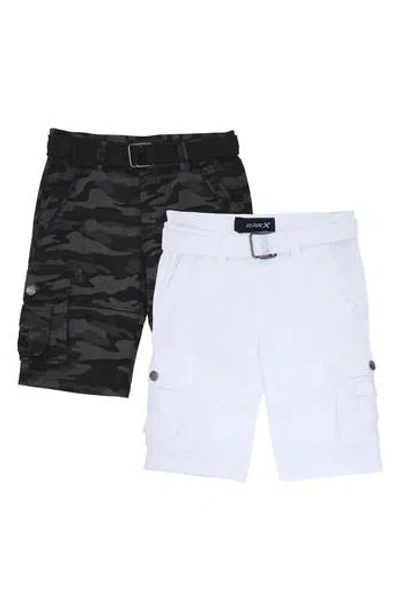 X-ray Xray Kids' 2-pack Belted Twill Cargo Shorts In Multi