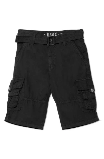 X-ray Xray Kids' Belted Cotton Twill Cargo Shorts In Black