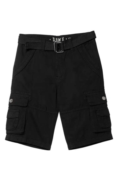 X-ray Xray Kids' Belted Cotton Twill Cargo Shorts In Black