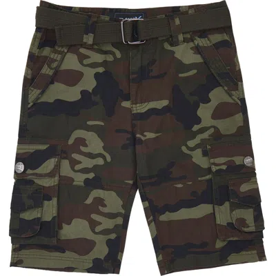 X-ray Xray Kids' Belted Cotton Twill Cargo Shorts In Multi