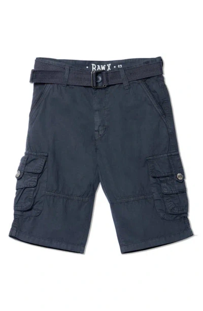 X-ray Xray Kids' Belted Cotton Twill Cargo Shorts In Navy