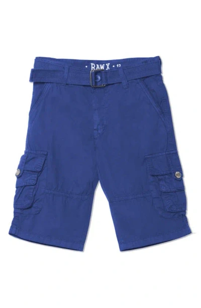 X-ray Xray Kids' Belted Cotton Twill Cargo Shorts In Royal Blue