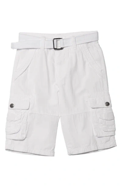 X-ray Xray Kids' Belted Cotton Twill Cargo Shorts In White