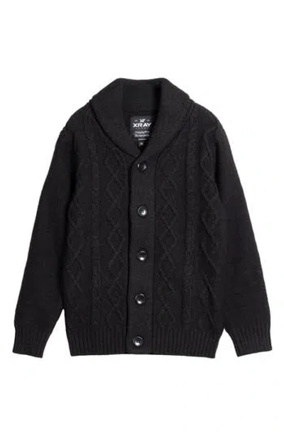 X-ray Xray Kids' Cable Knit Cardigan In Black
