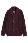 X-ray Xray Kids' Cable Knit Cardigan In Burgundy