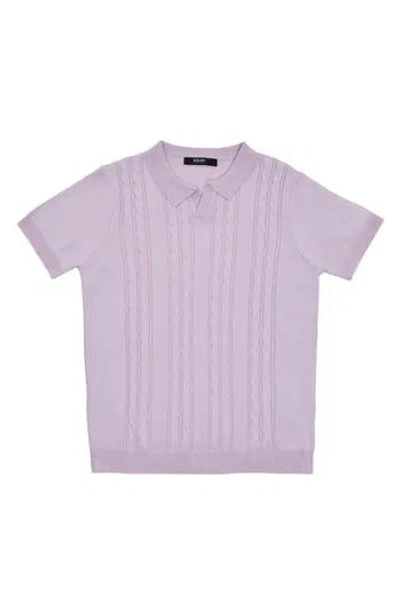 X-ray Xray Kids' Cable Knit Polo Sweater In Purple