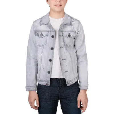 X-ray Xray Kids' Distressed Denim Jacket In Grey