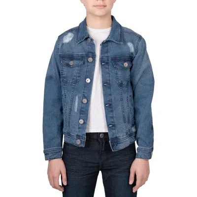 X-ray Xray Kids' Distressed Denim Jacket In Medium Blue