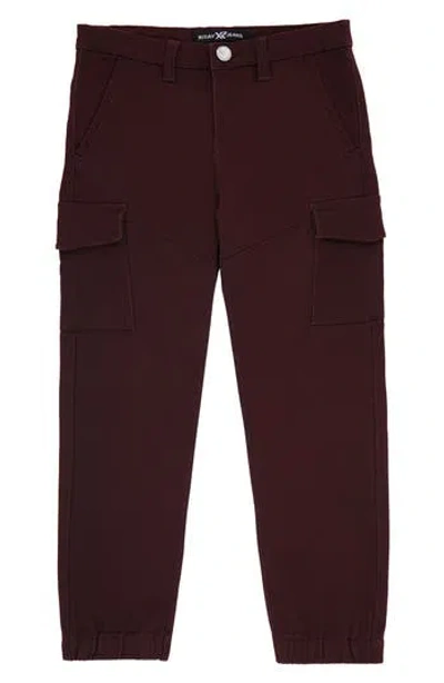 X-ray Xray Kids' Flex Waist Commuter Cargo Joggers In Burgundy