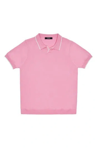 X-ray Xray Kids' Johnny Collar Polo Sweater In Pink