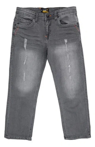 X-ray Xray Kids' Raw X Rip & Repair Distressed Neon Stitch Jeans In Blue