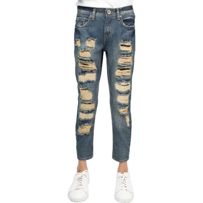 X-ray Xray Kids' Rip & Repair Denim Jeans In Blue