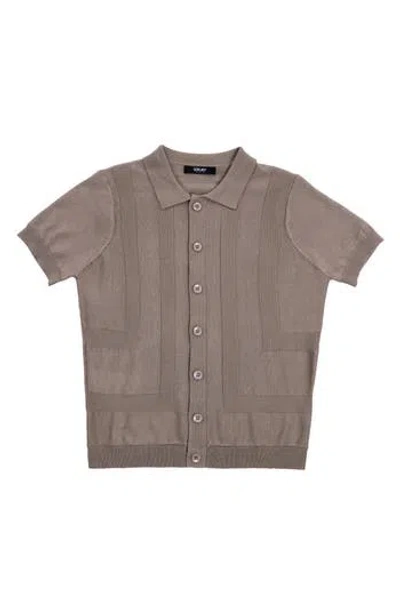 X-ray Xray Kids' Short Sleeve Cardigan In Brown