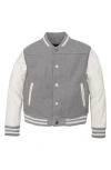 X-ray Xray Kids' Varsity Bomber Jacket In Grey/white