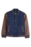 X-ray Xray Kids' Varsity Bomber Jacket In Navy/brown