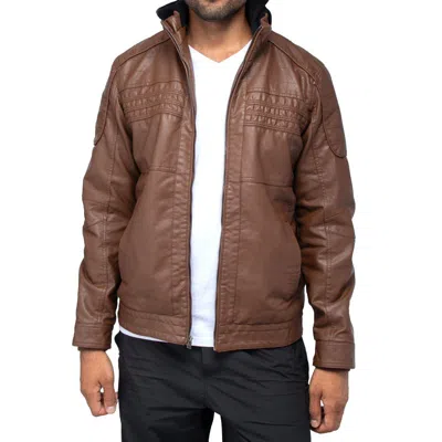 X-ray Leather Jacket Men In Brown