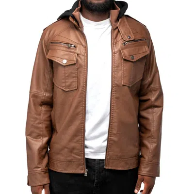 X-ray Leather Jacket Men In Brown
