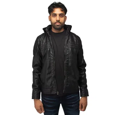 X-ray Leather Motorcycle Jacket In Black