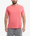 X-ray Men's Basic Henley Neck Short Sleeve T-shirt