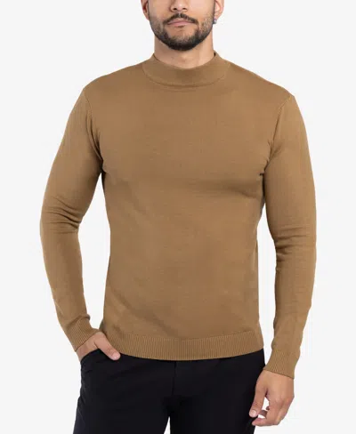 X-ray Men's Basice Mock Neck Midweight Pullover Sweater In British Kh